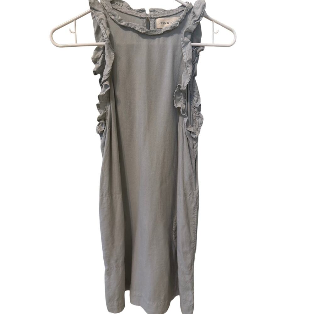Cloth & Stone Pale Blue Dress Women's XS  Ruffle Twee Coquette Coastal Sundress